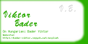 viktor bader business card